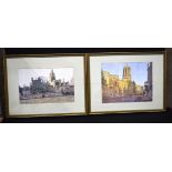 A framed pair of limited edition prints by John Doyle 34 x 43cm. (2)