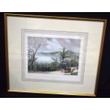 A framed 19th Century coloured etching of Celebes, Indonesia . 30 x 37cm.