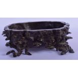 A 19TH CENTURY JAPANESE MEIJI PERIOD BRONZE BRUSH WASHER of naturalistic form. 13 cm x 9 cm.