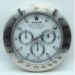 A contemporary Rolex dealership clock 34cm