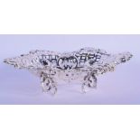 A VICTORIAN SILVER PIERCED DISH. Hallmark Birmingham 1890, 15cm x 11.5cm x 4cm, weight 93g