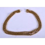 A 15CT GOLD CHAIN. 144cm long, weight 47.13g