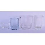 FOUR EUROPEAN ART GLASS VASES. 16 cm x 12 cm. (4)