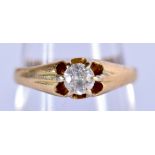 AN 18CT GOLD SOLITAIRE DIAMOND RING. Size O, weight 2.86g