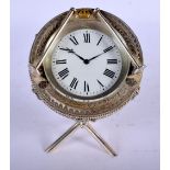 A VERY RARE LATE VICTORIAN MILITARY DRUM FORM DESK CLOCK C1880 by G B & Sons, overlaid with rope twi