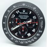 A contemporary Rolex dealership clock 34cm