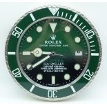 A contemporary Rolex dealership clock 34cm