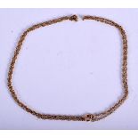 A GOLD CHAIN. 60cm long. Weight 4g