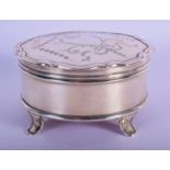 AN ANTIQUE SILVER JEWELLERY BOX. Birmingham 1925. 190 grams overall. 10 cm x 5 cm.