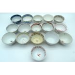 A collection of English 18th Century tea bowls . (16).