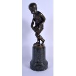 European School (C1920) Bronze, Boy and bag. 28 cm high.