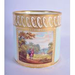 19th c. Derby porter mug painted with a view of Near Evesham Worcestershire,titled. 13.5cm High