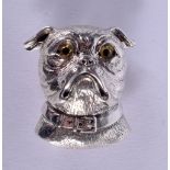 A STERLING SILVER DOG BROOCH, 3cm x 2.8cm, weight 13g