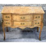 A Wooden veneered French cabinet with later legs 74 x 92 x 46 cm