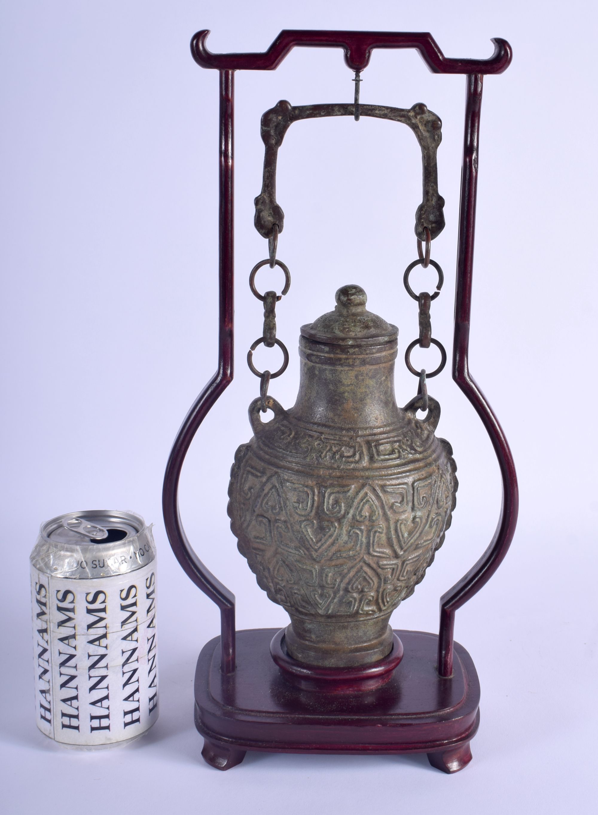 A 1960S CHINESE BRONZE VASE AND COVER modelled in the archaic style. 38 cm high.