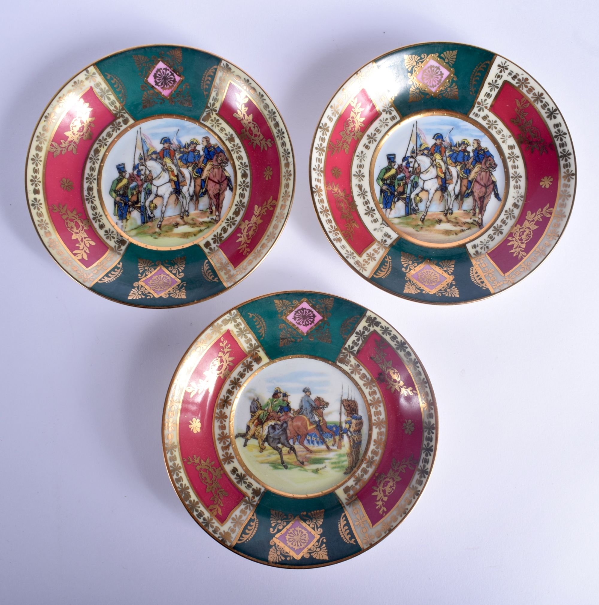 A VINTAGE J K CARLSBAD BAVARIA PORCELAIN VIENNA STYLE TEASET decorated with Napoleonic scenes. Large - Image 12 of 22