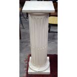 A large wooden painted Classical style pedestal stand 107 x 36cm.