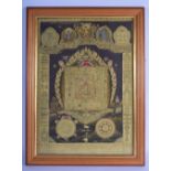 A SINO TIBTAN PAINTED WATERCOLOUR THANGKA decorated with buddhistic motifs. Thangka 45 cm x 35 cm.