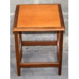 A small retro wooden side table probably Danish. 46 x 42 x 36 cm