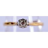 AN 18CT GOLD SOLITAIRE DIAMOND RING. Size R, weight 2.54g