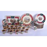 A VINTAGE J K CARLSBAD BAVARIA PORCELAIN VIENNA STYLE TEASET decorated with Napoleonic scenes. Large