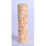 AN ANTIQUE CHINESE CARVED IVORY DESK SEAL. 7.8cm long, 1.9cm diameter