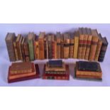 A COLLECTION OF MAINLY ANTIQUE LEATHER BOUND BOOKS together with a C1700 bible etc. (qty)