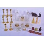 THREE BOXES OF ASSORTED COLLECTABLES including inkwells, brass candlesticks, obelisks etc. (qty)