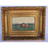 Dutch School (19th Century) Watercolour, Resting Cows. Image 27 cm x 18 cm.