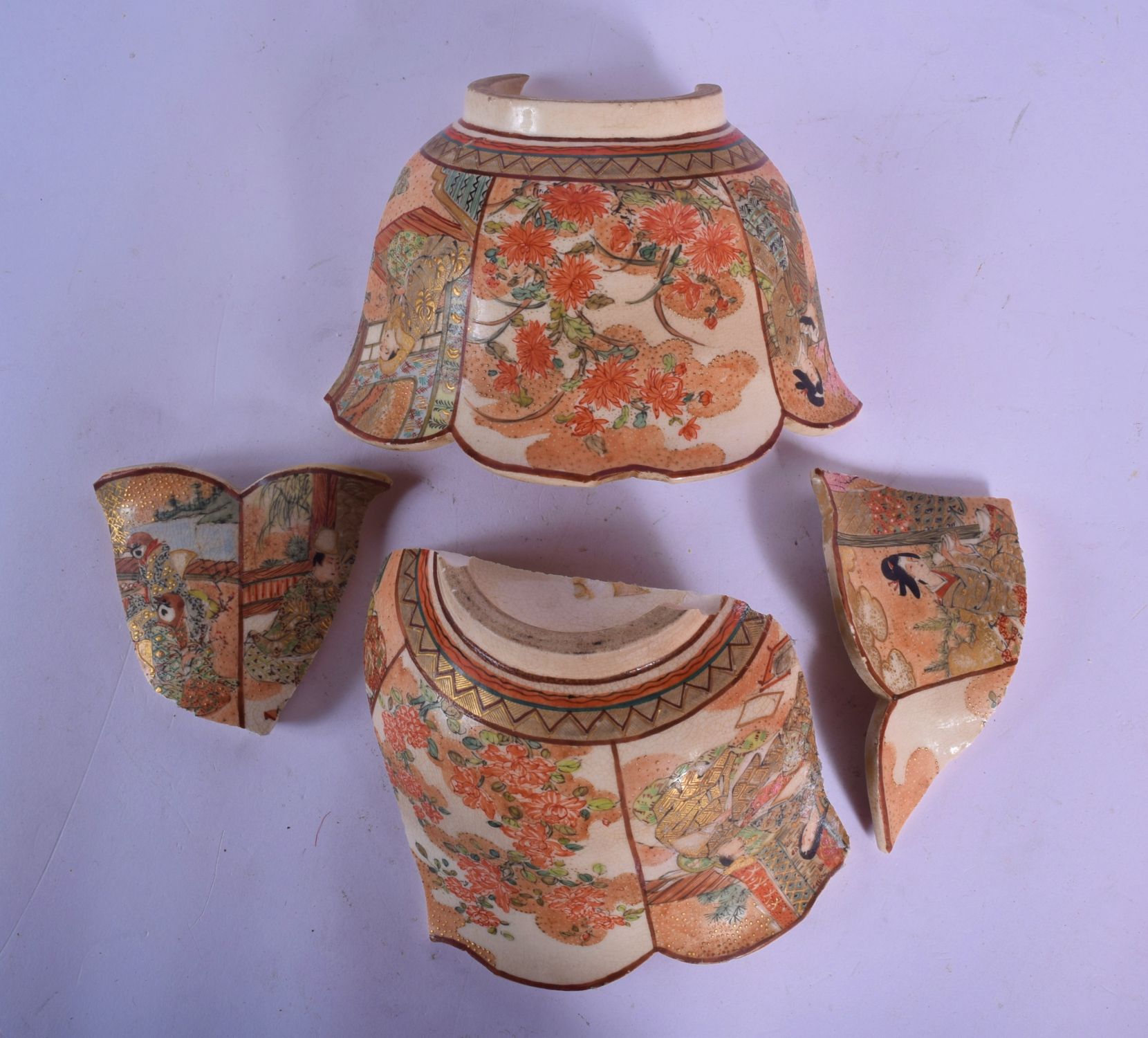 TWO 19TH CENTURY JAPANESE MEIJI PERIOD SATSUMA WARES together with a teaset etc. (6) - Image 3 of 10