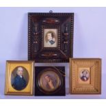 TWO 18TH/19TH CENTURY ENGLISH PAINTED IVORY PORTRAIT MINIATURES one bearing inscription to reverse R