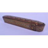 A FINE 19TH CENTURY PERSIAN MICRO MOSAIC INLAID SLIDING PEN BOX decorated with geometric motifs. 22