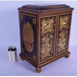 A VERY UNUSUAL LATE 18TH/19TH CENTURY CHINESE EXPORT LACQUER TABLE CABINET Late Qianlong/Jiaqing, in