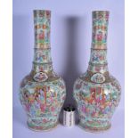 A VERY RARE PAIR OF 19TH CENTURY CHINESE CANTON FAMILLE ROSE 'ISLAMIC MARKET' VASES Qing, painted wi