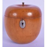 A GEORGE III CARVED FRUITWOOD TEA CADDY of naturalistic form. 13 cm x 9 cm.