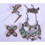 MICRO MOSAIC JEWELLERY etc. 23 grams. (qty)