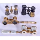 FOUR PAIRS OF ANTIQUE OPERA GLASSES in various forms and sizes. (4)