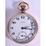 A 9CT GOLD FORTEX POCKET WATCH. 83 grams overall. Birmingham 1951. 83 grams overall. 5 cm diameter.