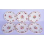 SIX HAMMERSLEY & CO PORCELAIN PLATES by F Howard, decorated with foliage. 22.5 cm diameter. (6)
