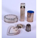 ASSORTED SILVER including a scent bottle. Birmingham 1914 & Later. 55 grams. Largest 6.5 cm high. (5