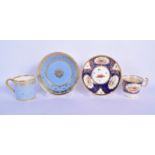 A 19TH CENTURY FRENCH SEVRES PORCELAIN CUP AND SAUCER together with an early 19th century English cu