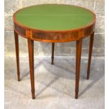 AN ANTIQUE COUNTRY HOUSE WALNUT FOLDING CARD TABLE possibly Georgian, decorated with shield motifs u