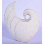 A VERY UNUSUAL STYLISH MID CENTURY CARVED STONE SCULPTURE OF A BIRD possibly Art Deco period. 24 cm