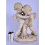 Manner of Joseph Gott (1786-1860) English Marble, Wrestling Putti. 46 cm x 24 cm.