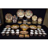 A HUGE COLLECTION OF ROYAL CROWN DERBY IMARI WARE including large bowls, cups, saucers & six Davenpo