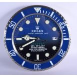 A ROLEX SHOP DISPLAY ADVERTISING WALL CLOCK. 33 cm diameter.