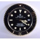 A ROLEX SHOP DISPLAY ADVERTISING WALL CLOCK. 33 cm diameter.