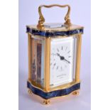 A MAPPIN & WEBB CARRIAGE CLOCK. 10.5 cm high inc handle.