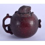 A JAPANESE BOXWOOD TEAPOT. 66 grams. 6.5 cm x 5.5 cm.