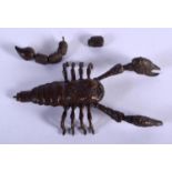 A JAPANESE BRONZE SCORPION OKIMONO. 10 cm x 4 cm.